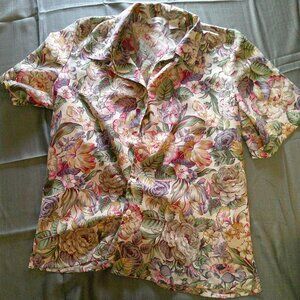TanJay Floral Button Down Tee